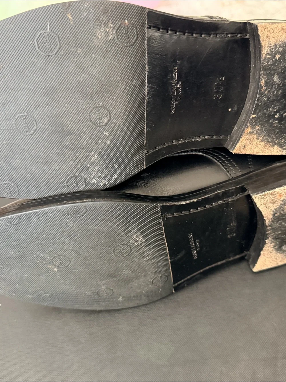 Saint Laurent Black Leather Lace-Up Military Boots - Picture 5 of 9